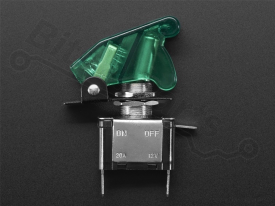 Toggle switch with safety cap green - Adafruit 3307